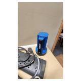 Assorted Tools and Hardware Items including Pipe Cutters, Clamps, Caster Wheels, and Gas Container