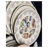 Vintage Collector Plates and Glassware Set including State Plates, Decorative Bowls, and Ceramic Pot