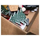 Assorted Home Decor and Craft Items Including Huntington Home Pumpkin and Gourd Bowl Fillers, Wooden Decorations, and Seasonal Ornaments