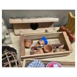 Assorted Home Decor and Craft Items Including Huntington Home Pumpkin and Gourd Bowl Fillers, Wooden Decorations, and Seasonal Ornaments