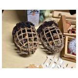 Assorted Home Decor and Craft Items Including Huntington Home Pumpkin and Gourd Bowl Fillers, Wooden Decorations, and Seasonal Ornaments