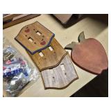 Assorted Home Decor and Craft Items Including Huntington Home Pumpkin and Gourd Bowl Fillers, Wooden Decorations, and Seasonal Ornaments