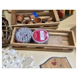 Assorted Home Decor and Craft Items Including Huntington Home Pumpkin and Gourd Bowl Fillers, Wooden Decorations, and Seasonal Ornaments