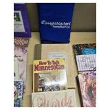 Collection of Books and Magazines including National Geographic and How to Talk Minnesotan