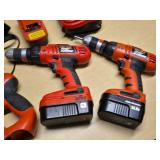 Black & Decker and Firestorm Cordless Drill Set with Chargers and Batteries - Untested