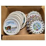Collector State Souvenir Plates from Indiana, South Dakota, Washington, and California