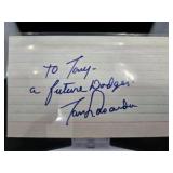 TOMMY LASORDA AUTOGRAPH INDEX CARD