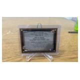 2012 Topps Hall of Fame Gold Plaque Card Nolan Ryan