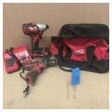MILWAUKEE Drill, Impact Driver, battery & charger