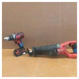 MILWAUKEE cordless Drill/driver and Sawzall