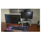 VIZIO Smart TV, Acer monitor, Dell mini computer, keyboard and mouse