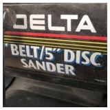 DELTA Benchtop sander, 1-inch belt/5-inch disc