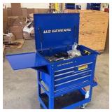 U.S. General 5-drawer industrial roller cart + contents
