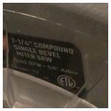 WARRIOR 7 1/4” miter saw; 4” dust hood