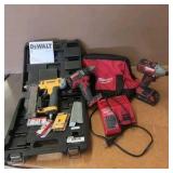 DEWALT 23 GA Pin Nailer; (2) Milwaukee Drivers