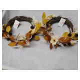 2 Fall 10"Diameter Wreaths...