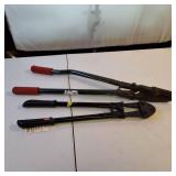 Heavy-Duty Cutting Tool Lot: 24" Bolt Cutters & Compound Action Cable Cutter