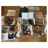 Assorted Christmas Ornaments Collection - Glass Balls, Sputnik Starbursts & Gift Boxes