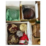 Assorted Christmas Ornaments Collection - Glass Balls, Sputnik Starbursts & Gift Boxes
