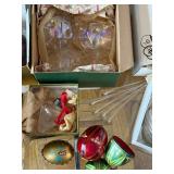 Assorted Christmas Ornaments Collection - Glass Balls, Sputnik Starbursts & Gift Boxes