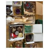 Assorted Christmas Ornaments Collection - Glass Balls, Sputnik Starbursts & Gift Boxes