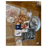 Christmas Ornament & Holiday Decor Lot - Glass Balls, Pinecones, Wire Spheres