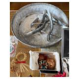 Christmas Ornament & Holiday Decor Lot - Glass Balls, Pinecones, Wire Spheres