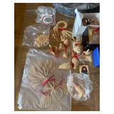 Christmas Ornament & Holiday Decor Lot - Glass Balls, Pinecones, Wire Spheres
