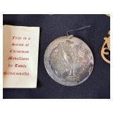 Towle Sterling Christmas Medallions 1971 & 1972 with Wallace Sleigh Bell Ornament