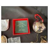 Towle Sterling Christmas Medallions 1971 & 1972 with Wallace Sleigh Bell Ornament