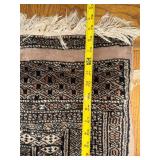 Pakistan-Made 100% Wool Rug - Persian-Style Geometric Medallions in Coral Red, Black & Ivory