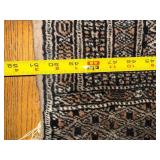 Pakistan-Made 100% Wool Rug - Persian-Style Geometric Medallions in Coral Red, Black & Ivory