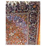 Persian-Style Oriental Rug - 75" x 49" Red/Navy Floral Medallion