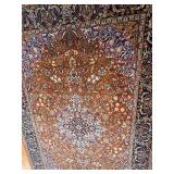 Persian-Style Oriental Rug - 75" x 49" Red/Navy Floral Medallion