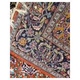 Persian-Style Oriental Rug - 75" x 49" Red/Navy Floral Medallion