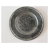 Charger Plate - Decorative Round Metal with Embossed Floral Pattern
