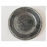 Charger Plate - Decorative Round Metal with Embossed Floral Pattern