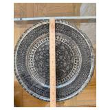 Charger Plate - Decorative Round Metal with Embossed Floral Pattern