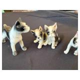 Three Vintage Ceramic Boston Terrier Dog Figurines Set