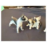 Three Vintage Ceramic Boston Terrier Dog Figurines Set
