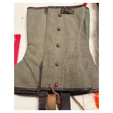 Olive Drab Wool Military Shirt - Small, 16 Neck, 34 Sleeve & Canvas Leather Boot Covers
