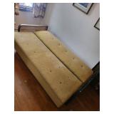 Karl Noethelfer Vintage Sofa Bed - Tufted Sleeper with Dark Wood Arms