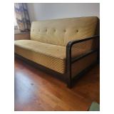 Karl Noethelfer Vintage Sofa Bed - Tufted Sleeper with Dark Wood Arms