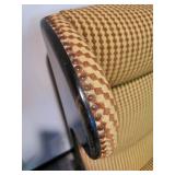Vintage Karl Noethelfer Lounge Chair - High-Back Wood Frame, Checkered Upholstery