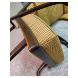 Vintage Karl Noethelfer Lounge Chair - High-Back Wood Frame, Checkered Upholstery