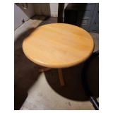 Round Wooden Table with Pedestal Base