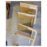 Light Wood Table Base Frames With Shelves (Lot of 2)