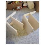 Light Wood Table Base Frames With Shelves (Lot of 2)