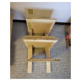 Light Wood Table Base Frames With Shelves (Lot of 2)
