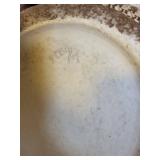 Ceramic Vase - Large Textured Round Vessel with Gray/Beige Pattern